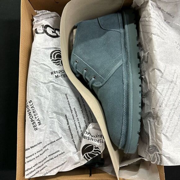New Ugg Neumel Suede Shearling Chukka Ankle Boots Stormy Seas 10 - Picture 1 of 6